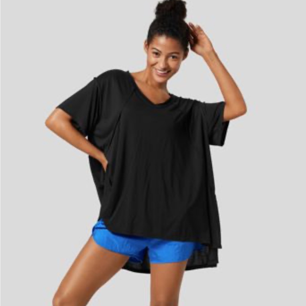Halara V Neck Split Hem High Low Oversized Yoga Sports Top